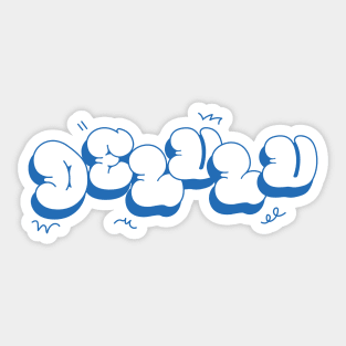 Delulu - Delusion Funny Social Media Meme - bubble lettering Sticker